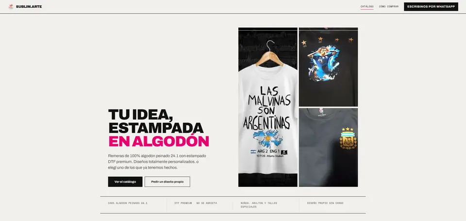 Catálogo online de SUBLIM.ARTE con remeras estampadas.